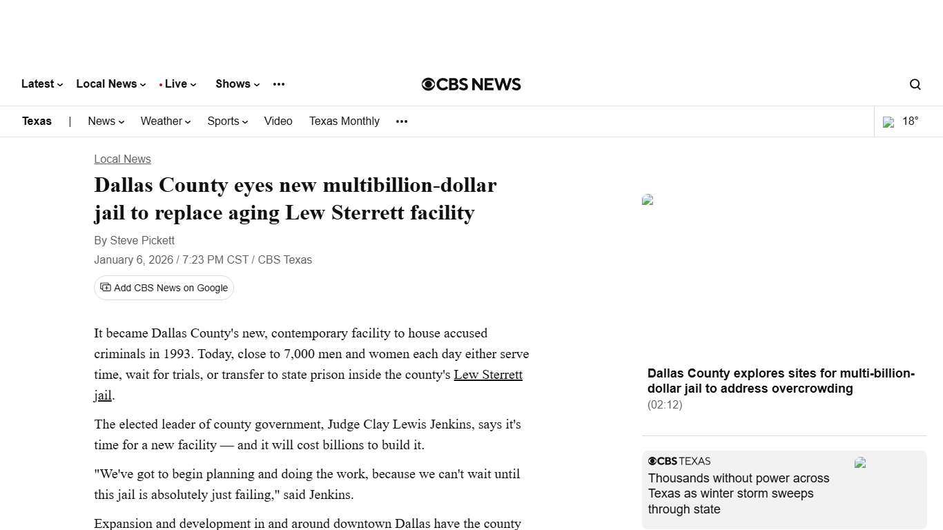 Dallas County eyes new multibillion-dollar jail to replace aging Lew Sterrett facility - CBS Texas